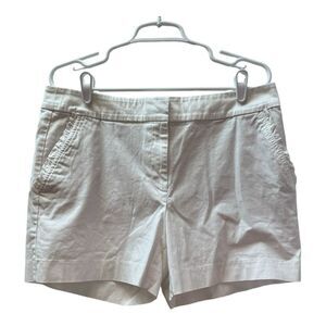 Talbots‎ White  Preppy With Ruffle Detail Pockets Chino Style Shorts Size 12
